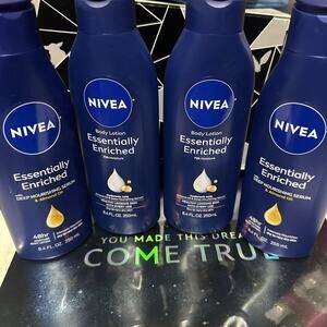LOT 4 NIVEA Essentially Enriched Body Lotion Nourishing Serum & Almond Oil 8.4oz